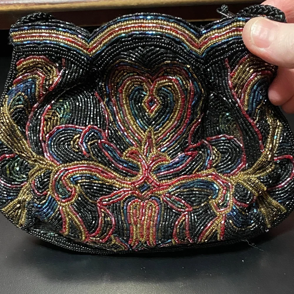 Elegant vintage Carla Marchi Multicolor Beaded Women's evening Bag